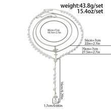 3pcs/Set Punk Hip-Hop Niche Cross Beaded Pendant Necklace, CCB Flower Cross Flat Chain Necklace Set, Men Charm Jewelry - BOXR Chain Necklace - View 8