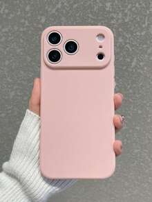 哑光粉色手机壳，带摄像头镜头保护设计，兼容 16/11/13/14、Galaxy等机型，适合日常使用或作为礼物赠送。 - 粉色 - 查看 2