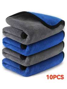 5PCS/1pc 30 * 30 Ultra-Fine Fiber Suede Car Towel - Super Absorbent, Super Thick, Non-Woven Polishing, Washing And Drying Cloth, Bathroom Towel, Cleaning Towel, Bathroom Square Towel, Blue, Pink, Purple, Yellow Towel - Multicolor - View 3