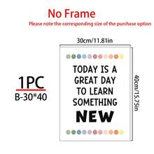 1/6张励志教室海报，鼓舞人心的教室装饰，你可以做到困难的事情（可打印），奇迹发生在这里（可打印），你属于这里（可打印），帆布艺术墙贴，房间海报，家居装饰，房间装饰用品，卧室，客厅装饰，可选画框 - 彩色 - 查看 25