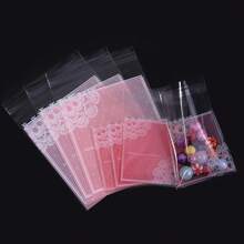 100 件/包白色圓點磨砂聖誕禮品袋、自黏裝飾袋、烘焙、雪花餅乾、糖果和餅乾包裝 - 白色 - 查看 10