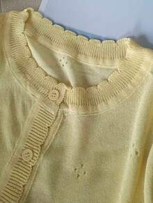 GIGOGOU Women's Lightweight Knit Cardigan, Casual & Breathable Long Sleeve Sunscreen Shirt, Spring/Summer - Yellow - View 5