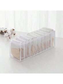 1/3 piezas Bolsa de almacenamiento de ropa interior gris, caja de almacenamiento tipo cajón para calcetines - Blanco - Ver 4
