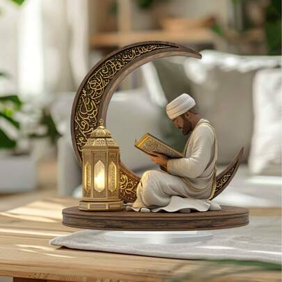 2D Flat Ramadan Islamic Muslim Eid Al-Fitr Tabletop Decoration 2D Acrylic Tabletop Ornament Eid Al-Fitr Festive Decoration Eid Al-Fitr Gifts For Home & Kitchen > Festive Decorations > Decorative Plaques & Ornaments