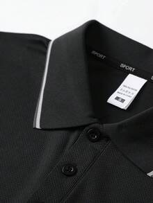 Men's Summer Casual Minimalist Business Polo Shirt, Suitable For Formal Occasions, Work Commute And Daily Wear Sports - Black - View 5