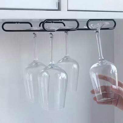 1个壁挂式酒杯架，适用于橱柜、厨房、酒吧和餐厅，厨房收纳整理，厨房配件