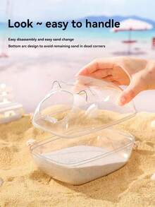 Small Pet Multi-Function Pet Nest, Hamster Bathroom Sand Basin, Small Pet Transparent Bathroom, Transparent Acrylic Material Anti-Splash Partition Design - S - View 4