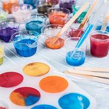 50个/100个 1.35盎司塑料一次性杯分配器树脂浇注杯，适用于DIY环氧树脂珠宝制作工具配件