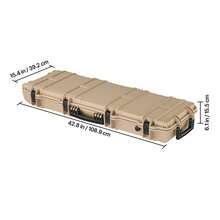 Waffenkoffer mit Hartschale für Langwaffen, abschließbarer Gewehrkoffer mit vorgeschnittenen Schaumstoffen, Langwaffenkoffer Waffenaufbewahrung rollbar IP67 wasserfest, 1089x392x155 mm Khaki - 40 * 12,7 * 5,4 Zoll, Khaki - Übersicht 10