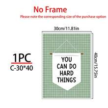 1/6张励志教室海报，鼓舞人心的教室装饰，你可以做到困难的事情（可打印），奇迹发生在这里（可打印），你属于这里（可打印），帆布艺术墙贴，房间海报，家居装饰，房间装饰用品，卧室，客厅装饰，可选画框 - 彩色 - 查看 14