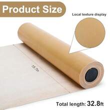 Rollo de tablero de anuncios de textura de arpillera de 33 pies x 15.7 pulgadas reutilizable color marrón no tejido borde decorativo impermeable arpillera borrable fondo de póster para el - Marrn - Ver 2