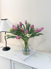 1/10/20 bông hoa tulip nhân tạo bằng nhựa, chất liệu nhựa cứng, hoa giả, thích hợp để trang trí nhà cửa, phòng ngủ, làm quà tặng, trang trí đám cưới, bàn làm việc, trang trí sân vườn. - Nhiều màu - Xem 7