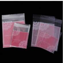 100 件/包白色圓點磨砂聖誕禮品袋、自黏裝飾袋、烘焙、雪花餅乾、糖果和餅乾包裝 - 白色 - 查看 7