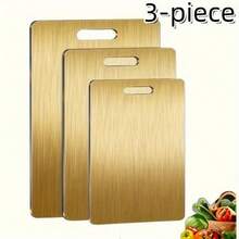 1pc Premium Titanium Alloy Cutting Board - Double-Sided Design, Stainless Steel Material, Suitable For Kitchen And Dining, Kitchen Chopping Board, Durable And Highly Hygienic Japanese Titanium Cutting Board - Multicolor - View 4