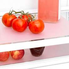 Paris  - Revestimientos para estantes de refrigerador 17.7 x 11.4 Pulgadas Recortar para Ajustar Reutilizable fácil de Limpiar plástico de Grado alimenticio Fabricado sin BPA Juego de 10 - Rosado - Ver 1