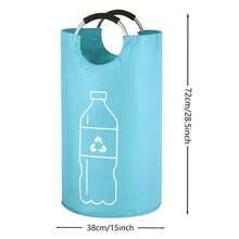 Large Capacity Foldable Recycling Bin - Cylindrical Open-Top Design, Multi-Purpose Plastic Bottle Storage Basket, Space-Saving Collapsible Organizer Box, Durable, Easy To Clean, No Electricity Needed, Home Recycling Container, Bottle Storage, Modern Aesthetic, Sturdy Structure, Suitable For Apartment Living