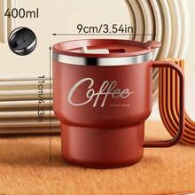 Cốc cà phê cách nhiệt hai lớp bằng thép không gỉ 304, dung tích 400ml, nắp chống rò rỉ, giữ nhiệt nóng lạnh, thích hợp mang đi du lịch, cắm trại, văn phòng, có thể tái sử dụng. - Nhiều màu - Xem 9