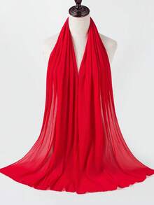 1 buc. Eșarfă hijab musulmană din șifon plisat pentru femei - Multicolor - Vizualizare 4