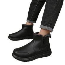 2025 Otoño Invierno Nuevo Estilo Botas de Algodón Doble con Forro de Felpa Botas Cortas Cálidas Botas  de Suela Suave para Hombre - ST356 - Negro - Ver 7