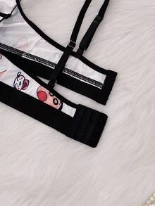 2件/套 无背蜡笔小新随机印花无钢圈文胸套装 - 彩色 - 查看 7