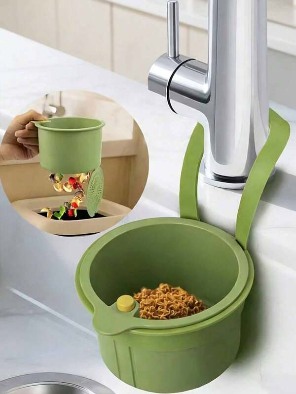 Press-Type Hands-Free Draining Basket, Food Residue Filter Basket, Hanging Sink Draining Basket, One-Button Press Draining Basket, Kitchen Plant Rack, Faucet Draining Basket, Detachable Draining Basket, Kitchen Storage, Sponge Draining