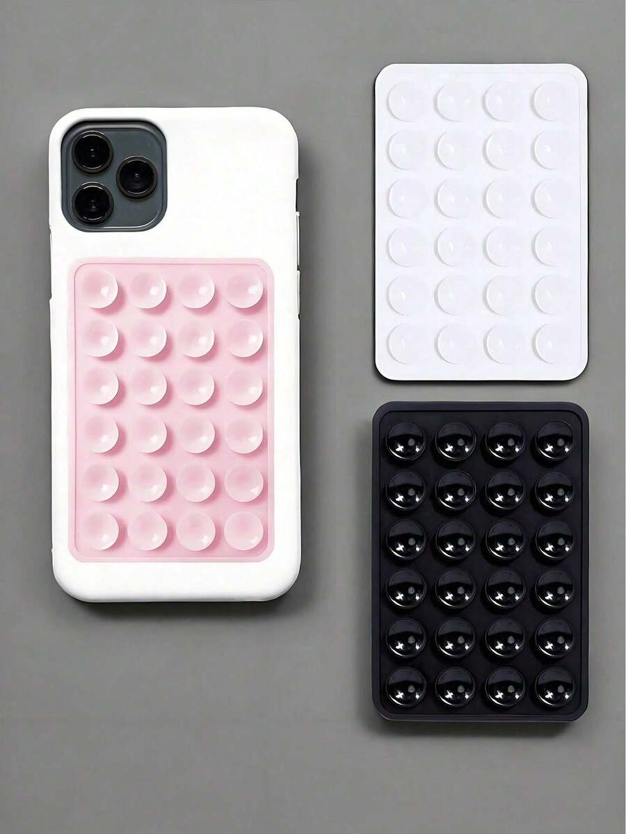 1 Asa adhesiva de silicona para teléfono, soporte de teléfono con ventosa, asa adhesiva para teléfono manos libres, apta para selfies y videos, soporte de agarre de dedo para teléfono, compatible con varios teléfonos inteligentes - Multicolor - Ver 1