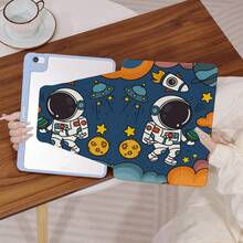 宇航员Y型折叠支架，高清UV印刷，360°旋转iPad保护套，适用于iPad 11（2025款）、iPad Air 11/13（2025款M3）、iPad Air（M2）11/13英寸、iPad Air 4/5/6 10.9英寸、iPad Pro 11英寸、iPad Pro 12.9英寸、iPad 10.2英寸、iPad第九代/第十代 - 彩色 - 查看 2