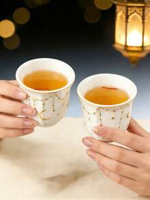 一套半只中东主题咖啡杯，饰有星月图案，意式浓缩咖啡杯，斋月礼盒，伊斯兰风格杯子，适合家庭聚会、下午茶和办公使用。容量可选：180毫升/250毫升 - 星河咖啡杯 - 查看 11