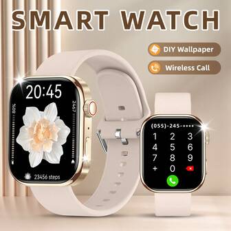 Ny smartklocka för män och kvinnor, stöder trådlösa samtal, stegräkning, flera sportlägen, aviseringar, larm, väderprognos och pulsmätning.