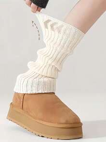 1pair Solid Color Winter Leg Warmers For Women - Cozy Warm & Chic Design, Ideal For Christmas, Casual Daily Wear & Festive Party Styling - Nhiều màu - Xem 5