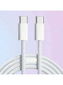 USB-C 转 USB-C 充电线，3 条装，60W，3.3/6.6 英尺编织 USB 转 Type-C 快速充电线，兼容 Apple 17/16/16 Pro/16 Pro Max、15/15 Pro Max、iPad、Pixel、Galaxy S25 - 彩色 - 查看 15