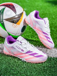 STARNOVO Zapatos de fútbol para niños, zapatos de entrenamiento de fútbol indoor de 5 a lado para niños, zapatos deportivos antideslizantes para estudiantes para uso en exteriores, 4 opciones de color (Este artículo es de talla estándar, se recomienda pedir 1 talla talla grande pequeña si su tipo de pie es delgado, y 1 talla talla grande grande si su tipo de pie es grueso) - Multicolor - Ver 3