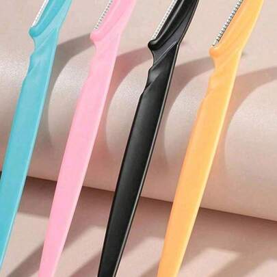 Bộ 6/3 dao cạo lông mày bằng thép không gỉ, dụng cụ tỉa lông mày cán thẳng, dụng cụ tẩy lông không đau dùng được cho cả nam và nữ, có nắp bảo vệ, phù hợp cho người mới bắt đầu để tránh gây tổn thương cho mặt và cơ thể, dụng cụ tỉa lông mày chính xác.