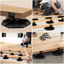 12Pcs Adjustable Deck Support Pedestal,  Deck Blocks Foundation Base Support, Adjustment Raising From 1-3/16" To 2-3/8", Deck Pedestal Flooring Platform Joists Beams Support - 12pcs - View 7