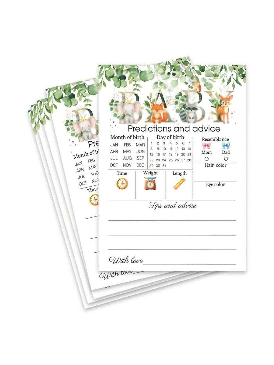 Party Game Gender Reveal Game Card Atmosphere Decoration Props For Boys Or Girls Anniversary Gift Party Decoration Happy Birthday Party Wedding Gift Bridal Shower SuppLies Prediction Advice Card - Shape - View 1