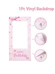 1pc Children's Birthday Party Backdrop, Elegant Decorative Background Cloth For Baby Birthday Theme Party, Infant Birthday Theme Sophisticated Party Decoration, Home Baby Party Backdrop For Photo Shoot