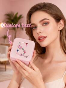 Ayotu Customized Name Jewelry Box - Marble Wreath 26-Letter Custom,Customize With Initials A-Z And Your Name. Portable PU Leather Travel Storage Box, Unisex For Rings/Earrings/Necklaces/Bracelets/Pendants. Stylish, Space-Saving, Multi-Functional Gift For Mom/Girlfriend/Best Friend/Sister - Multicolor - View 10