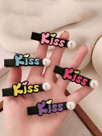 1/3/5 hårspännen i form av kyssar för alla hjärtans dag | Hjärtformade huvudbonader, bröllopsfestaccessoarer, presenter till par