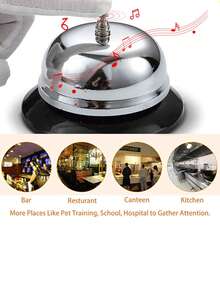 1 Metal Manual Bell, School Game Bell, Coffee Shop, Restaurant Call Bell, Office Desk Call Bell - Multicolor - View 3