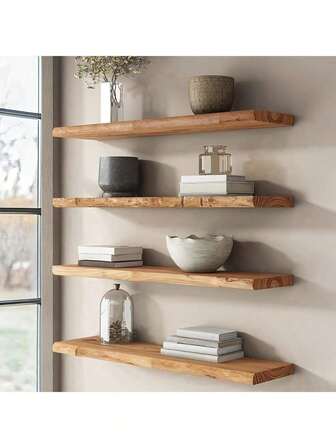 1 pieza Estante de pared montado, estante flotante de una sola pieza para baño, sala de estar, cocina, organizador de almacenamiento