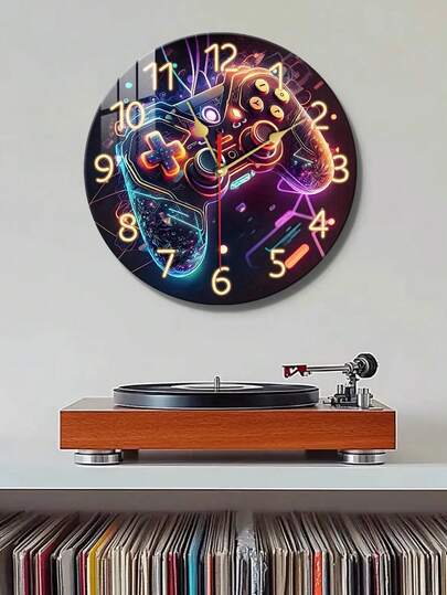 1 st 10"/12" elektronisk speltema tyst väggklocka - rund träsiffrig display, lämplig för sovrum, vardagsrum, bardekor, perfekt som julklapp, väggklockadekoration för sovrum med speltema, tyst drift