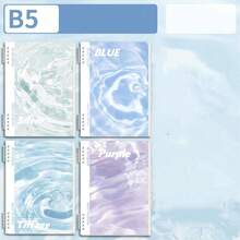 Caiet spiralat A5/B5 reîncărcabil - Copertă elegantă cu model ondulat, 120 de pagini, pliabil la 360°, caiet detașabil cu hârtie groasă, potrivit pentru Ziua Îndrăgostiților, întoarcerea la școală, școală, birou, rechizite de afaceri, învățare și rechizite de birou. Cadoul perfect pentru profesori, elevi și familie este un caiet cu miez interior înlocuibil.