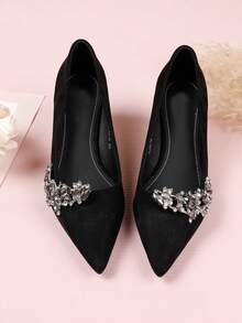 1对时尚高端优雅公主风闪亮镶钻金属电镀铜合金多功能可拆卸鞋夹/鞋扣，适用于女士鞋子、包包、口袋，是婚礼、派对、商务场合的时尚配饰。