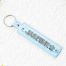 Custom Rhinestone Name Keychain, Personalized Leather Car Accessory, Letter Keychain, Backpack Charm - Multicolor - View 16