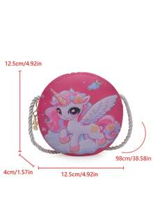 1pc Young Girl PU Leather Zipper Closure Cute Unicorn Mini Crossbody Bag, Suitable For Daily Use - Unicorn - View 3