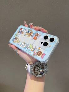 SPONGEBOB 1pc Cute & Fun Transparent Card Holder With Ugly Fish Family Painted Pattern, Shockproof Phone Case Suitable For IPhone 11/12/12 Pro Max/14 Pro Max/15/15 Pro/16/16 Pro Max And Other Models - Multicolor - View 7