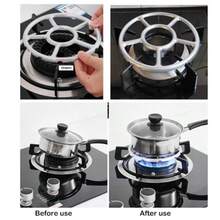 Juego de 3 estantes de soporte para estufas de gas para estufas de gas soporte antideslizante para ollas - plateado - Ver 6