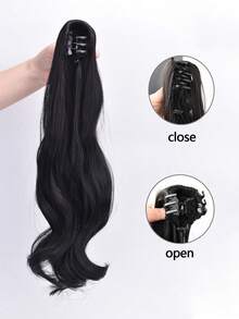 28 Inch Long Wavy Curly Hair Wig For Women, Ponytail, Three Claw Long Hair Wig, Hair Claw Hair Accessories Vacation Hair Clip Fashion Claw Clip - Extended - View 4