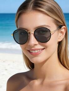 Brand New High Cost-Performance, Fashionable And Eye-Catching Glasses, Suitable For All Face Shapes Including Round And Slim Faces, Providing A Stylish And Beautiful Pair Of Glasses. - Gold - View 3