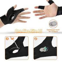 LED Illuminated Fishing Gloves For Emergency Repair, Night Fishing Lighting Gloves, Finger Lights Gloves